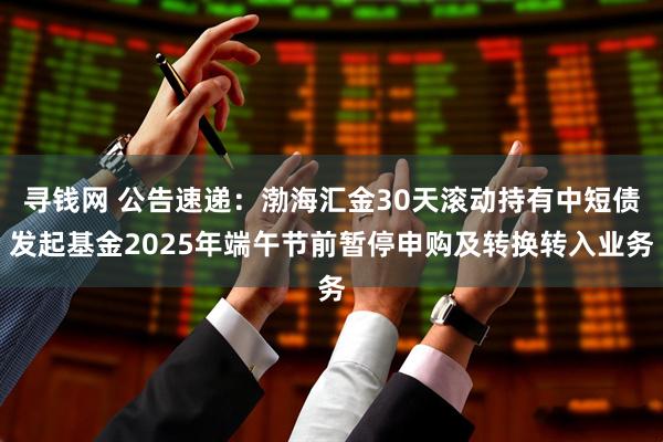 寻钱网 公告速递：渤海汇金30天滚动持有中短债发起基金2025年端午节前暂停申购及转换转入业务