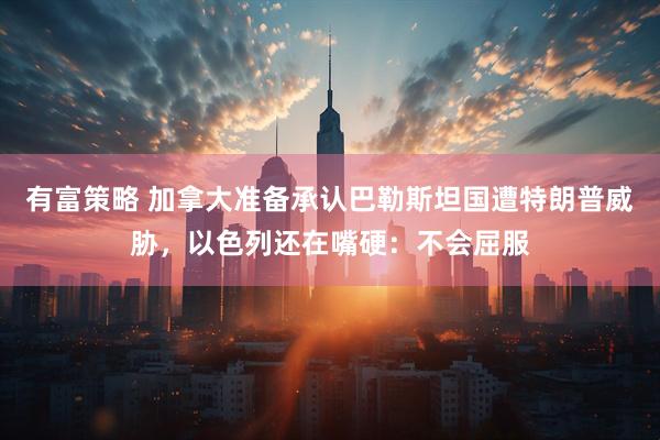 有富策略 加拿大准备承认巴勒斯坦国遭特朗普威胁，以色列还在嘴硬：不会屈服
