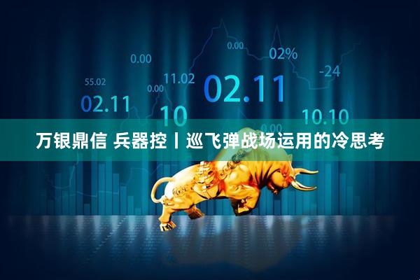 万银鼎信 兵器控丨巡飞弹战场运用的冷思考