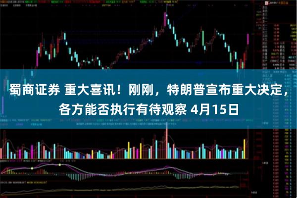 蜀商证券 重大喜讯！刚刚，特朗普宣布重大决定，各方能否执行有待观察 4月15日